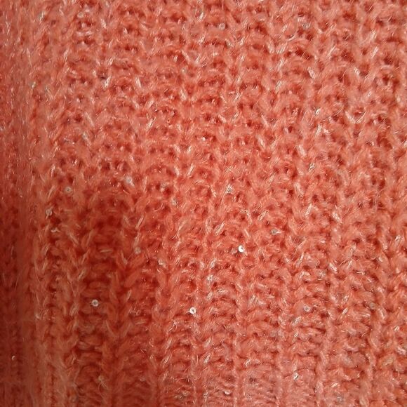 Anthropologie Knited & Knoted Orange & Gold Knit Boat Neck Sweater Textured - Picture 10 of 11